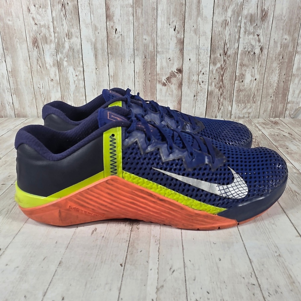 Nike Metcon 6 Men Training Shoes Blue Mango Volt CK9388-400 Size 14